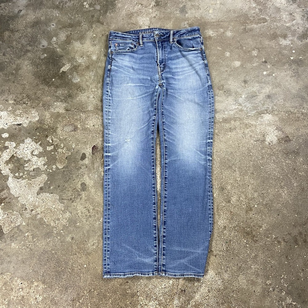 Vintage Y2K American Eagle Bootcut Jeans Size 33x32 Blue Denim Light Wash Casual